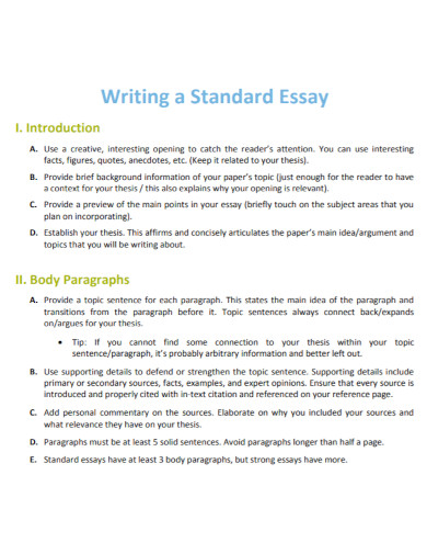 writing a standard essay 