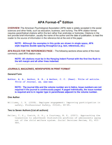 apa format in academic writing