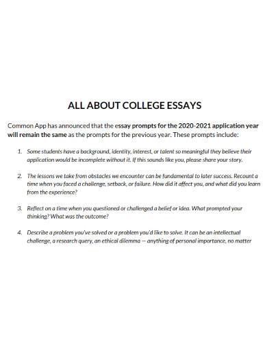 all about college essays