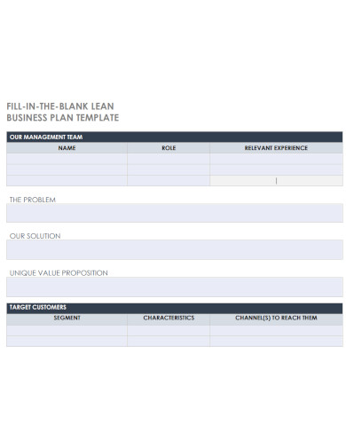 blank business plan smartsheet