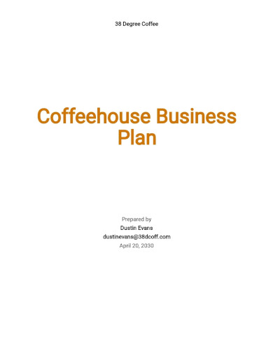 Coffeehouse Business Plan Template