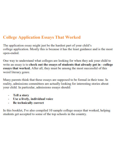 college application essays that worked