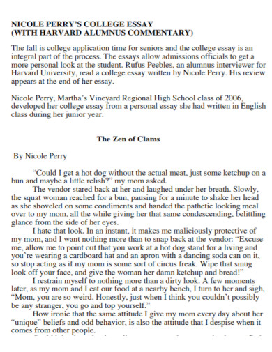 college essay document