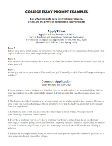 college essay examples in pdf