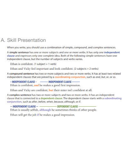 complex sentences skill presentation