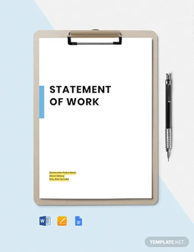 construction statement of work template