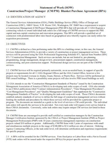 10+ Construction Statement of Work Examples [ Project, Company ...