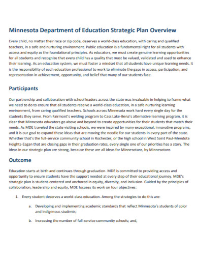 sample strategic plan for educational institution