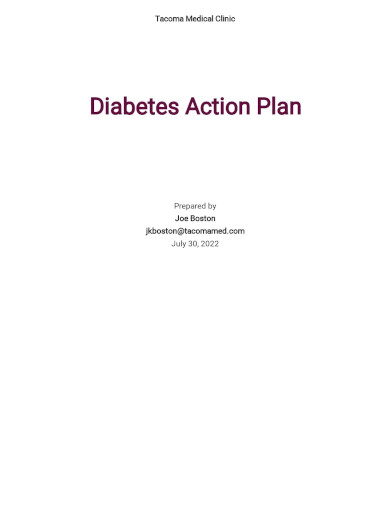 diabetes action plan template