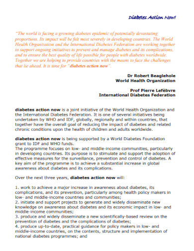 diabetes action plan in pdf