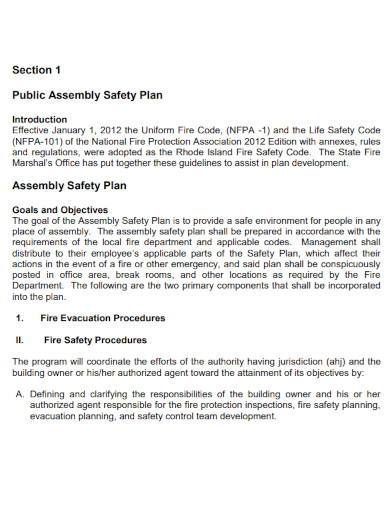 emergency safety plan in pdf