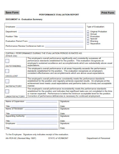Employee Performance Evaluation Report - 6+ Examples, Format, Pdf