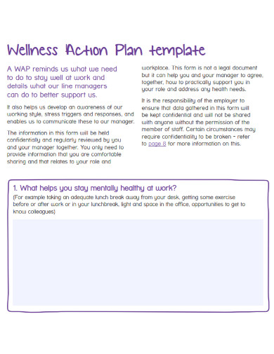 employee wellness action plan