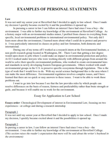 examples of personal statement template
