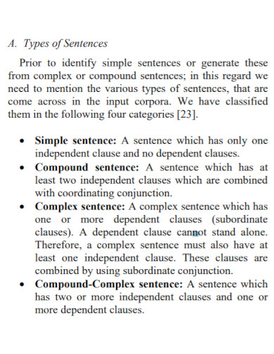 formal complex sentences