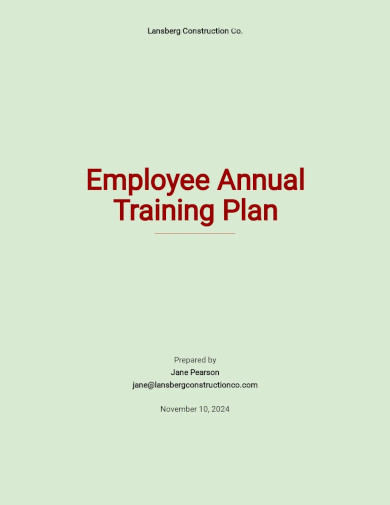 free employee annual training plan template