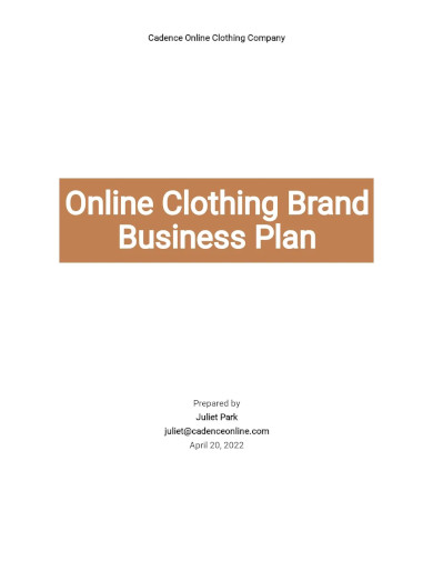 free online clothing brand business plan template
