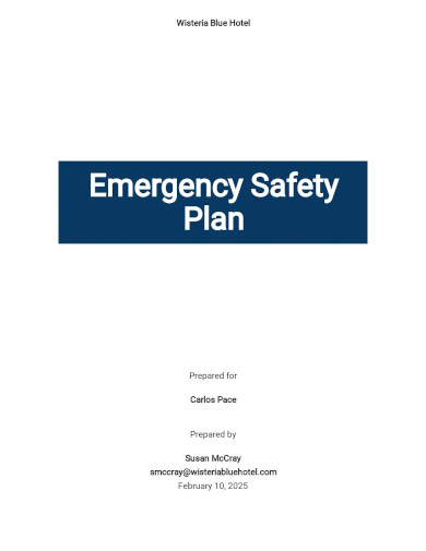free sample emergency safety plan template