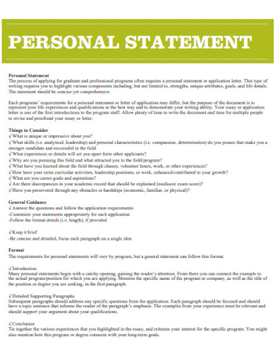 general personal statement