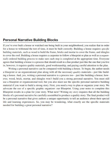 personal narrative building blocks