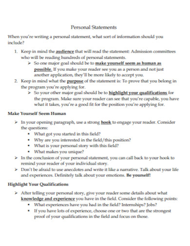 printable personal statement example