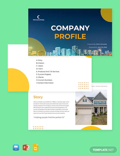 real estate agency profile template