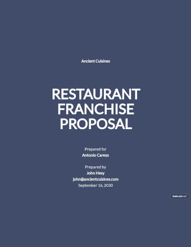 restaurant franchise proposal template