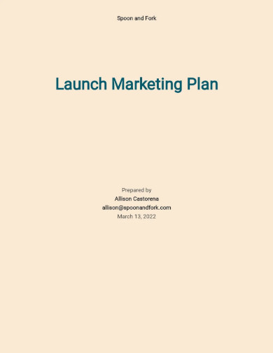 restaurant launch marketing plan template