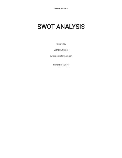 swot analysis example template