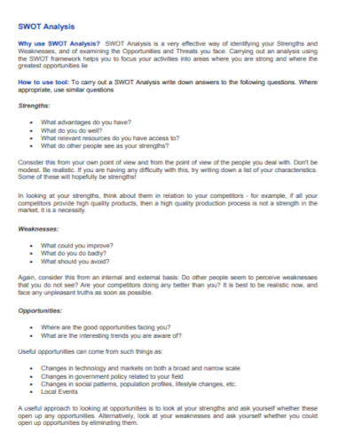 swot analysis framework