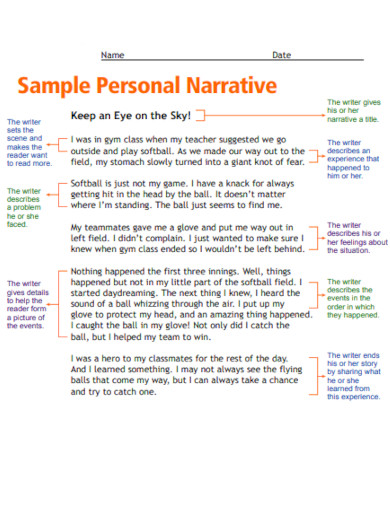 sample personal narrative