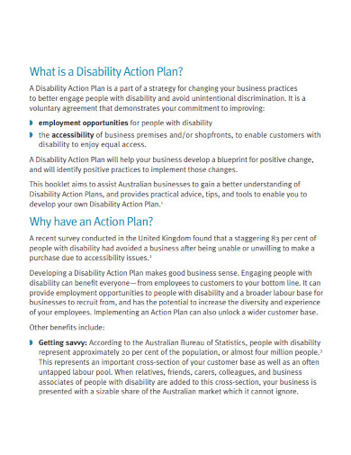 standard disability action plan
