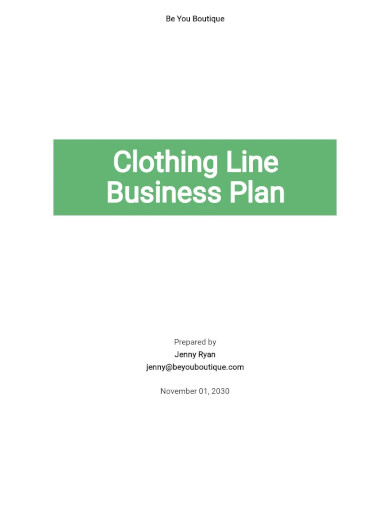 untitledclothing line business plan template