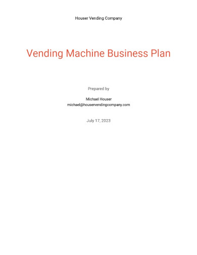 vending machine business plan template