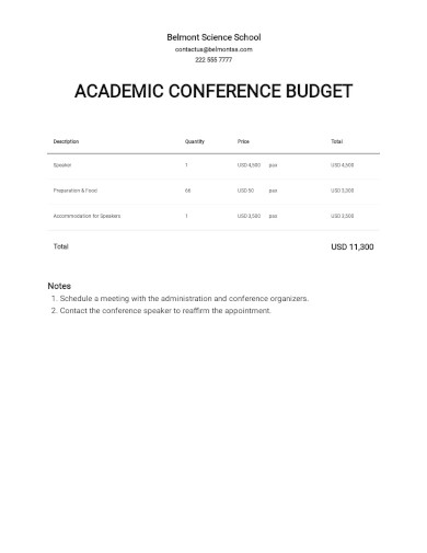 academic conference budget template1