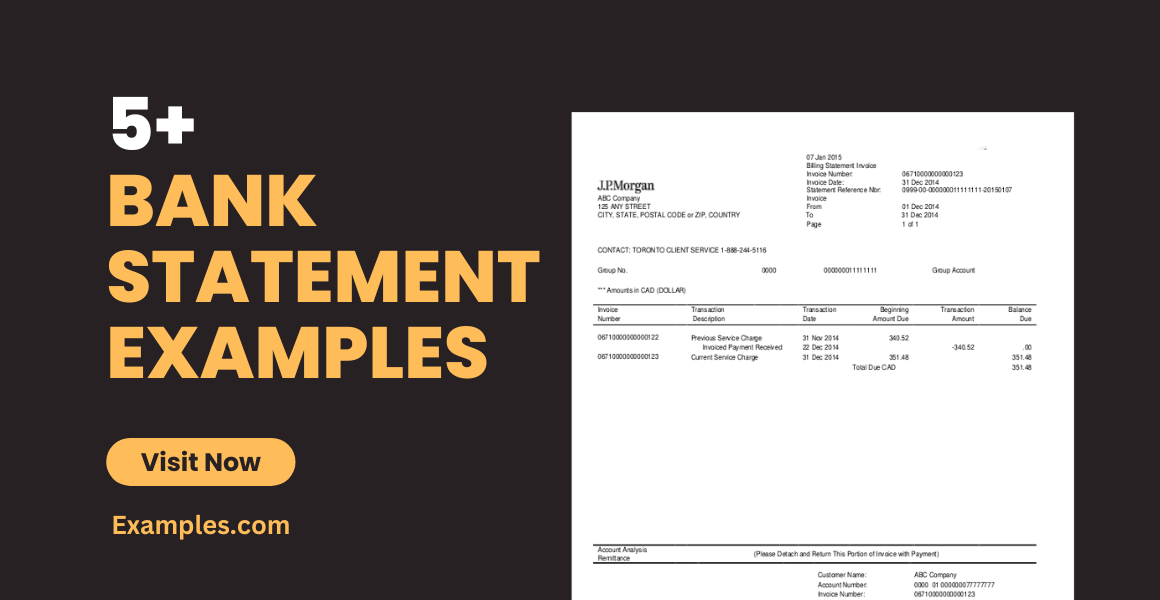Bank Statement Examples