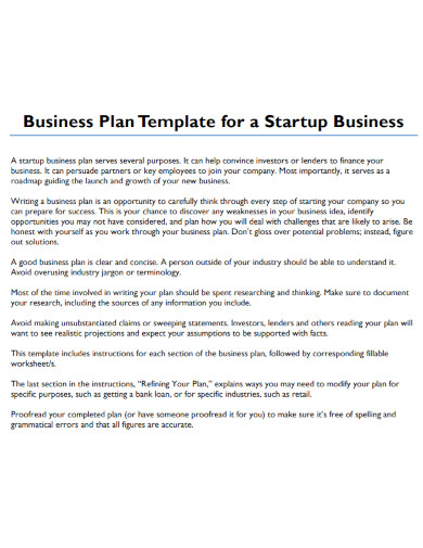 business start up project plan in pdf