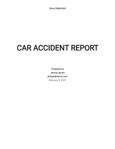 car accident police report template