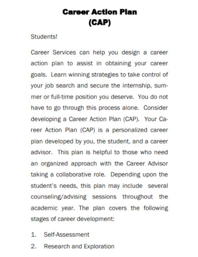 career action plan in pdf
