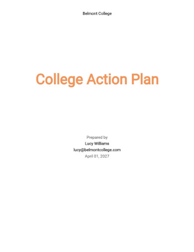 college action plan template