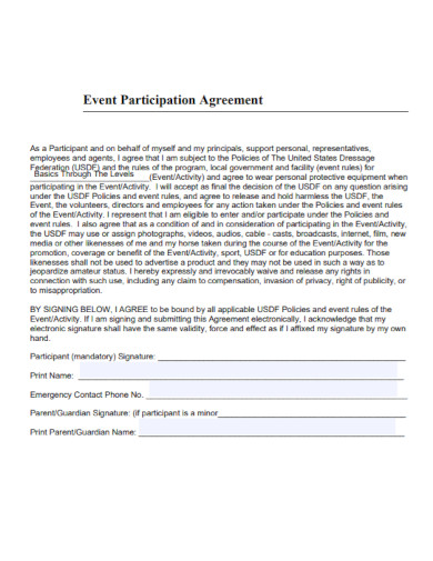 company event participation agreement