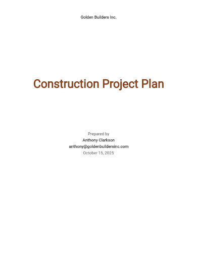 construction project plan template