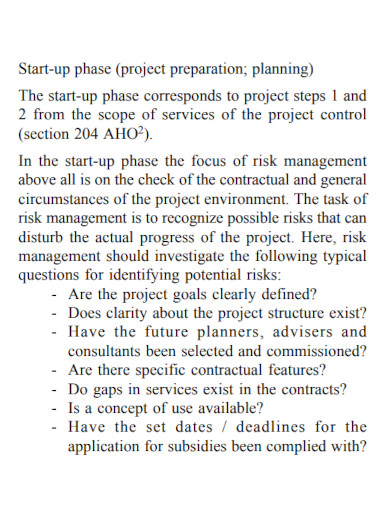 construction project risk management plan phases