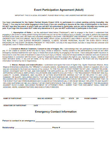 draft event participation agreement