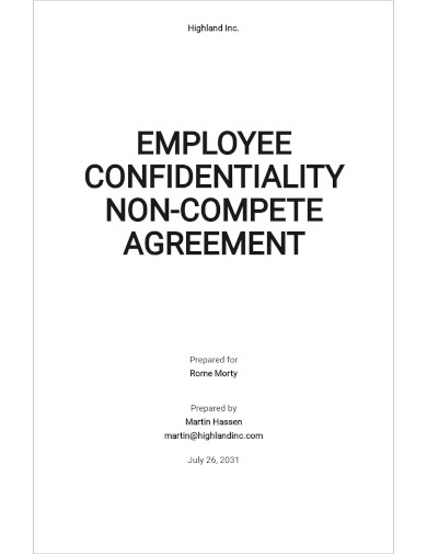 employee confidentiality non compete agreement template