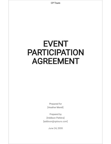 event participation agreement template