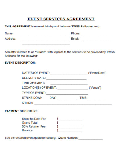 event services agreement example