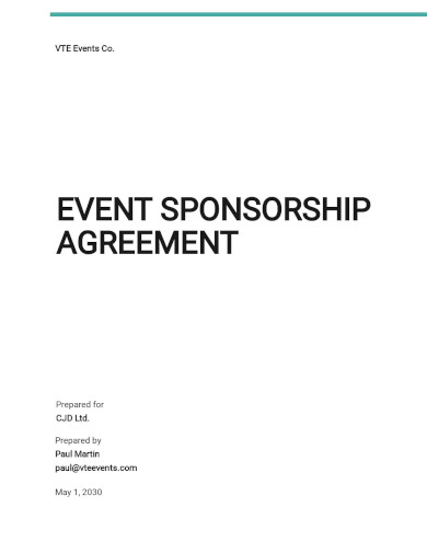 event sponsorship agreement template
