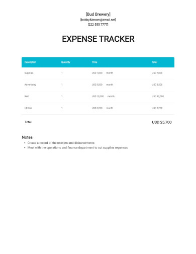 Expenses Tracking Template