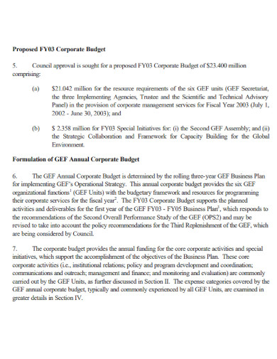 3+ Corporate Annual Budget Examples in MS Word | Google Docs | Google ...